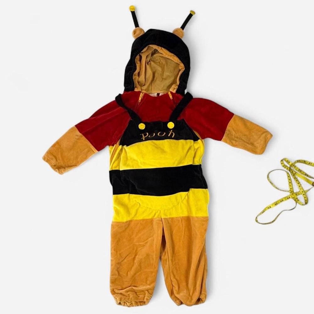 Disney Store Vintage Winnie the Pooh Hunny Bee Costume Sleeper 24 Months Yellow